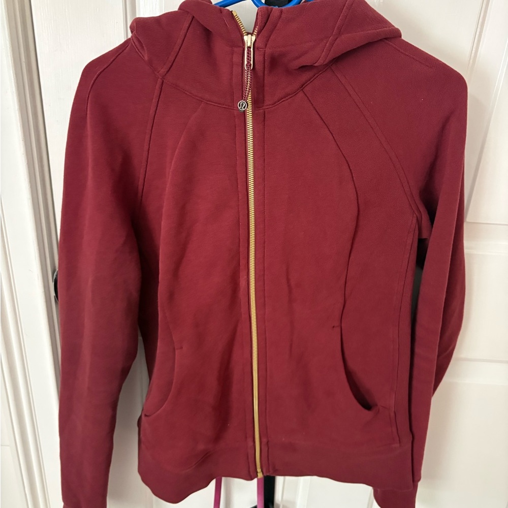 lululemon athletica burgundy zip-up hoodie